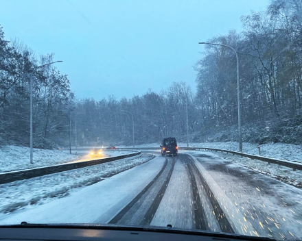 Zondag: terugweg in de sneeuw