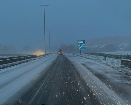 Door de sneeuw naar huis na een prachtig weekend