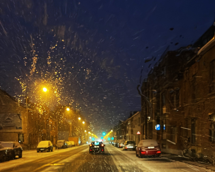 Door de sneeuw naar huis na een prachtig weekend