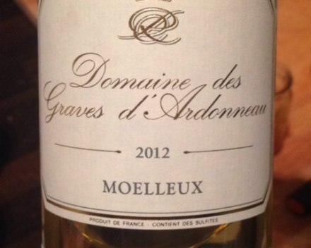 Domaine des Graves d'Ardonneau  moelleux  2018  AOP Bordeaux  € 8.60  btw in