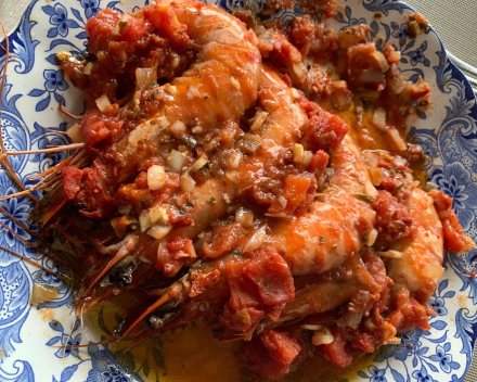 Gamba's in de oven