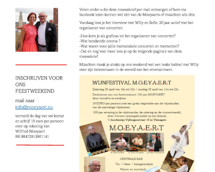 Nieuwsbrief 1 - 20 jaar Concertevents