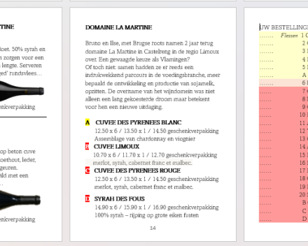 De informatiebrochure voor de wijndegustatie is opgemaakt