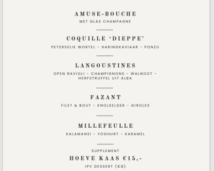 Wildmenu Moeyaert Catering 9/10/11 november