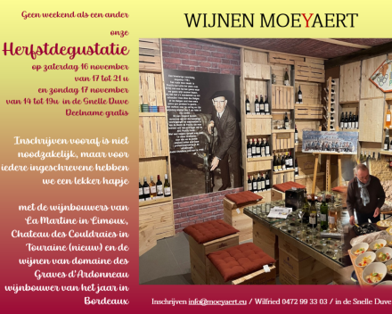 Onze wijndegustatie komt er aan