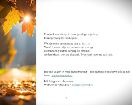 Verzorgde degustatiebrochure is klaar voor druk