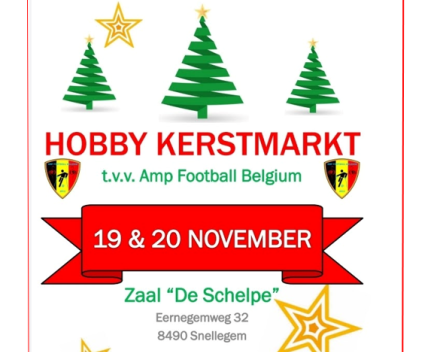 Hobbykerstmarkt ten voordele van Ampvoetbal: as zaterdag en zondag