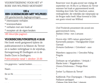 Vanaf nu voorintekenen op 100x een goeiemorgen met Wilfried