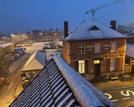 Uniek: het sneeuwt !